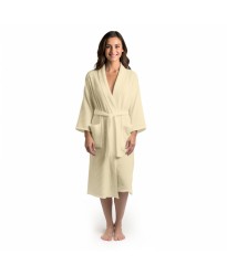 Ivory Waffle weave Bathrobe